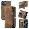 CaseMe 008 iPhone 13 Hoesje Uitneembare 2in1 Bookcase Portemonnee - Bruin