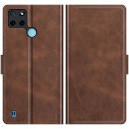 Mobigear Slim Magnet Realme C25Y Hoesje Bookcase Portemonnee - Bruin