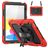 Mobigear SureGrip Xtreme iPad 11 (2025) Hoes Hard Kunststof,Siliconen Backcover + Schouderband + Standaard - Zwart / Rood