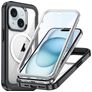 Mobigear Rugged Mag iPhone 15 MagSafe Hoesje Hardcase Backcover Shockproof - Zwart
