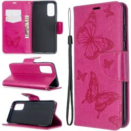 Mobigear Butterfly Samsung Galaxy S20 Hoesje Bookcase Portemonnee - Magenta