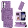 Mobigear Sunflower Samsung Galaxy S24 Hoesje Bookcase Portemonnee - Paars