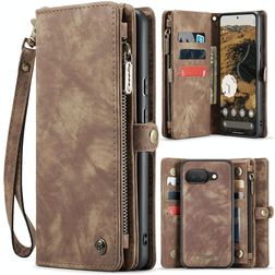 CaseMe 008 Google Pixel 9a Hoesje Uitneembare 2in1 Bookcase Portemonnee - Bruin