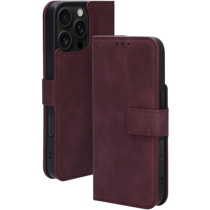 Mobiparts Classic Wallet MagSafe iPhone 16 Pro Max MagSafe Hoesje Bookcase Portemonnee - Velvet Red