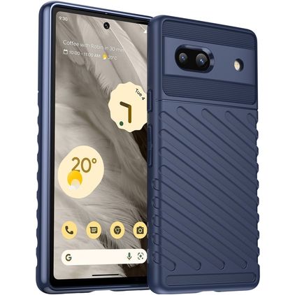 Mobigear Groove Google Pixel 7a Hoesje Flexibel TPU Backcover - Blauw