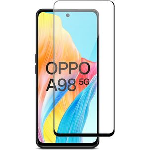 Mobigear Premium OPPO A98 Glazen Screenprotector - Case Friendly - Zwart