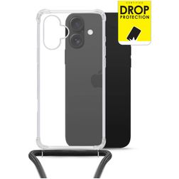 My Style Loop Doorzichtig iPhone 16 Plus Flexibel TPU Hoesje met koord - Transparant