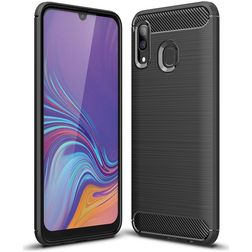 Mobigear Brushed Slim Samsung Galaxy A40 Hoesje Flexibel TPU Backcover - Zwart