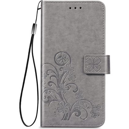 Mobigear Clover OPPO Reno 4 Hoesje Bookcase Portemonnee - Grijs