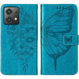 Mobigear Butterfly Motorola Moto G84 Hoesje Bookcase Portemonnee - Blauw