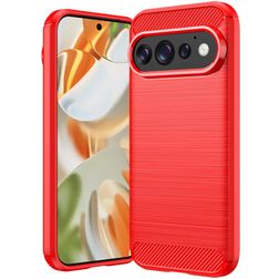 Mobigear Brushed Slim Google Pixel 11 Pro Hoesje Flexibel TPU Backcover - Rood