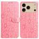 Mobigear Flowers iPhone 17 Pro Hoesje Bookcase Portemonnee - Roze