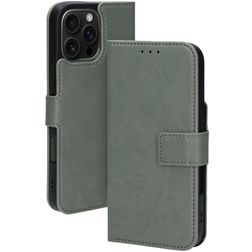 Mobiparts Classic Wallet MagSafe iPhone 16 Pro Max Hoesje Bookcase Portemonnee - Stone Green