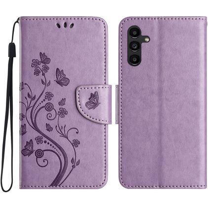 Mobigear Flowers Samsung Galaxy A36 Hoesje Bookcase Portemonnee - Paars