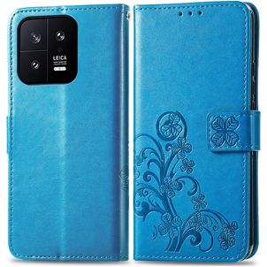 Mobigear Clover Xiaomi 13 Hoesje Bookcase Portemonnee - Blauw