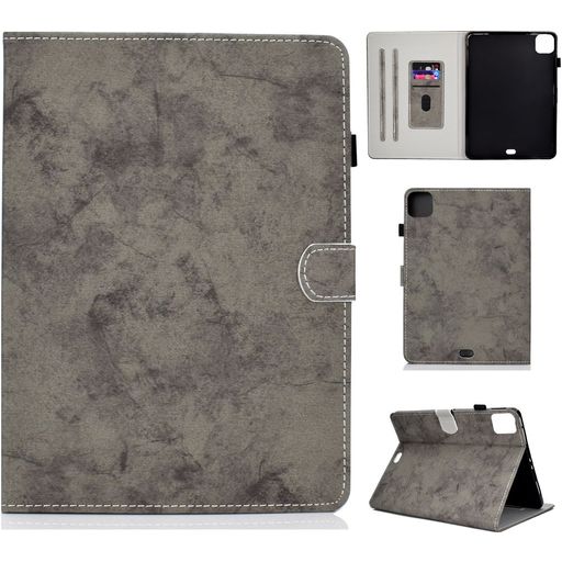 Mobigear Folio iPad Air 4 (2020) Hoes Bookcase + Stylus Houder - Marmer Grijs