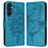 Mobigear Flowers Samsung Galaxy A17 Hoesje Bookcase Portemonnee - Blauw