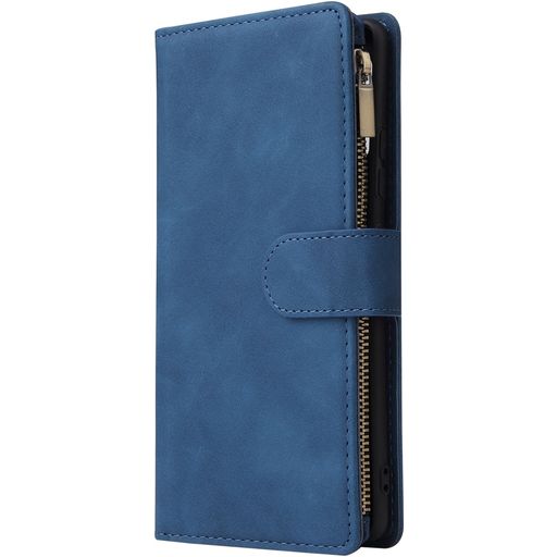 Mobigear Zipper Samsung Galaxy S10 Lite Hoesje Bookcase Portemonnee - Blauw