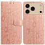Mobigear Flowers iPhone 17 Pro Max Hoesje Bookcase Portemonnee - Roségoud
