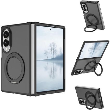 Mobigear 360 Rotating Ring Samsung Galaxy Z Fold 8 Ultra MagSafe Hoesje Hardcase Backcover met Ringhouder - Zwart