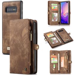 Caseme 008 Samsung Galaxy S10 Hoesje Uitneembare 2in1 Bookcase Portemonnee - Bruin