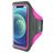 Mobiparts Comfort Fit Telefoonhouder Hardlopen iPhone 12 Mini Sport Hoesje Neopreen Sportarmband - Neon Pink