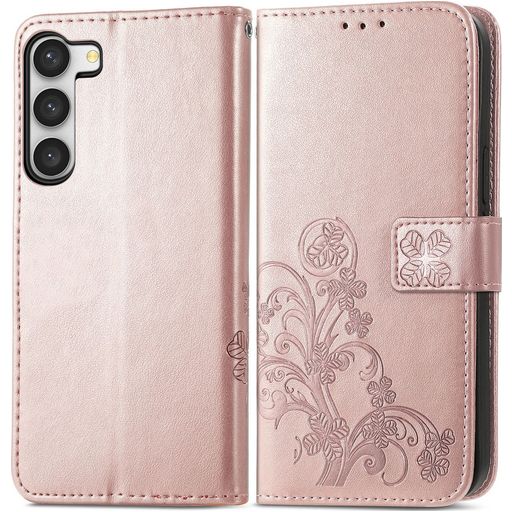 Mobigear Clover Samsung Galaxy A54 Hoesje Bookcase Portemonnee - Roségoud