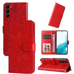 Mobigear Sunflower Samsung Galaxy S23 Hoesje Bookcase Portemonnee - Rood