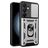 Mobigear Armor Ring Cam Slide Samsung Galaxy S24 FE Hoesje Hardcase Backcover Shockproof met Ringhouder en Camera Slider - Zilver