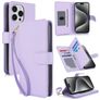 Mobigear Wallet iPhone 15 Pro Hoesje Bookcase Portemonnee - Paars
