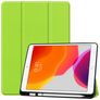 Mobigear Tri-Fold Gel iPad 8 (2020) Hoes TPU,Kunstleer Bookcase + Stylus Houder - Groen