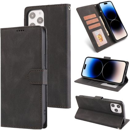 Mobigear Wallet iPhone 14 Pro Hoesje Bookcase Portemonnee - Zwart