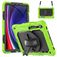 Mobigear SureGrip Xtreme Samsung Galaxy Tab S9 FE Hoes Hard Kunststof,Siliconen Backcover + Stylus Houder + Schouderband + Standaard - Groen