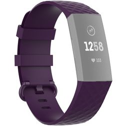 Mobigear Cross Siliconen Fitbit Charge 4 Bandje Gespsluiting - Bordeaux Rood