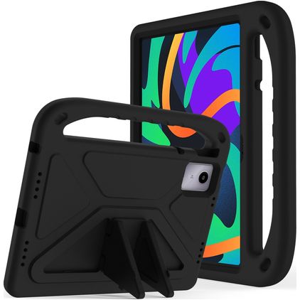 Mobigear AeroArmor Lenovo Tab P12 Kinder Tablethoes met Handvat + Stylus Houder - Zwart
