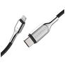 Cygnett Armoured Braided USB-C naar Apple Lightning Kabel MFI 0.1 Meter - Zwart