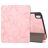 Mobigear Tri-Fold Marble iPad Air 11 Inch (2024) Hoes Bookcase + Stylus Houder - Roze