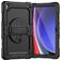 Mobigear SureGrip Xtreme Samsung Galaxy Tab A9 Plus (2023) Hoes Hard Kunststof,Siliconen Backcover + Schouderband + Standaard - Zwart
