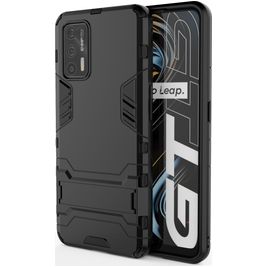 Mobigear Armor Stand Realme GT Hoesje Hardcase Backcover Shockproof met Standaard - Zwart