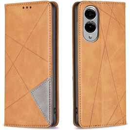Mobigear Rhombus Slim Samsung Galaxy S25 Edge Hoesje Bookcase - Cognac