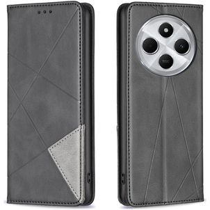 Mobigear Rhombus Slim Xiaomi Redmi 14C Hoesje Bookcase - Zwart