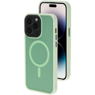 Mobiparts Hardcover iPhone 14 Pro MagSafe Hoesje Hardcase Backcover - Satin Light Green