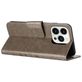 Mobigear Flowers iPhone 16 Pro Max Hoesje Bookcase Portemonnee - Grijs