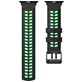 Mobigear Aero Armor Siliconen Apple Watch Bandje Gespsluiting - 49/46/45/44 mm - Zwart / Groen