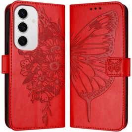 Mobigear Butterfly Samsung Galaxy S24 FE Hoesje Bookcase Portemonnee - Rood