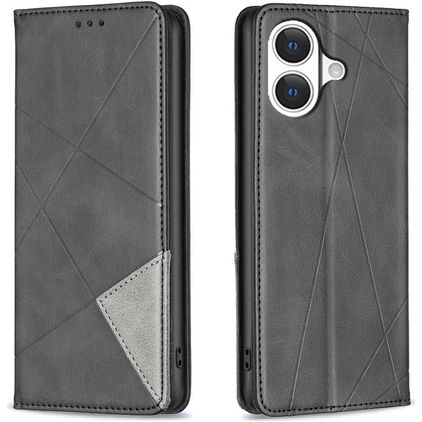 Mobigear Rhombus Slim iPhone 17 Hoesje Bookcase - Zwart