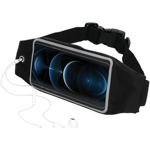 Mobiparts Comfort Fit Belt Telefoonhouder Hardlopen iPhone 12 Sport Hoesje Neopreen Heuptas - Zwart