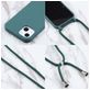 Mobigear Lanyard iPhone 16 Pro Siliconen Hoesje met koord - Groen