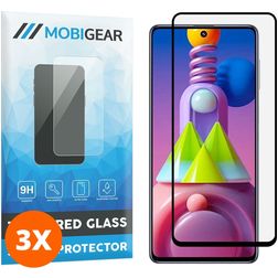 Mobigear Premium Samsung Galaxy M51 Glazen Screenprotector - Case Friendly - Zwart (3-Pack)