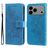 Mobigear Flowers iPhone 17 Pro Max Hoesje Bookcase Portemonnee - Blauw